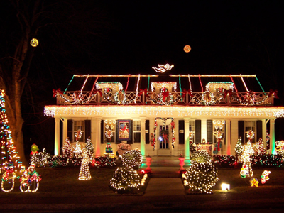 Rancho Cordova-holiday-lighting this image shows holiday lighting in Rancho Cordova, CA